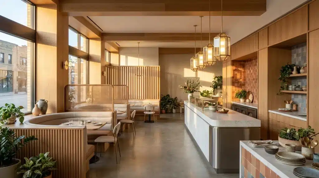 Aménagement restaurant casablanca — projet Design & Build par Archigram®