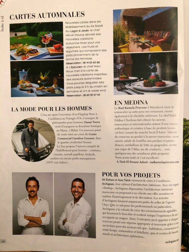 Article sur Archigram et la création d'espaces intérieurs inspirants, avec des cartes automnales et des tendances de mode masculine.