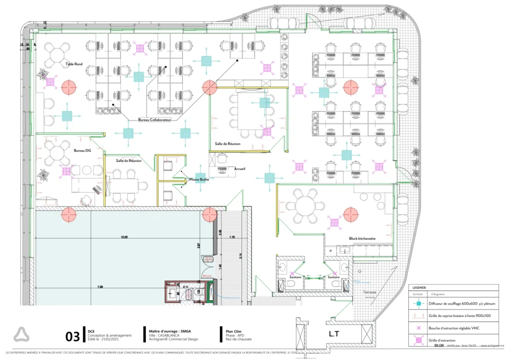 Plan de conception Siège social SPECIALITY MGA — Archigram®