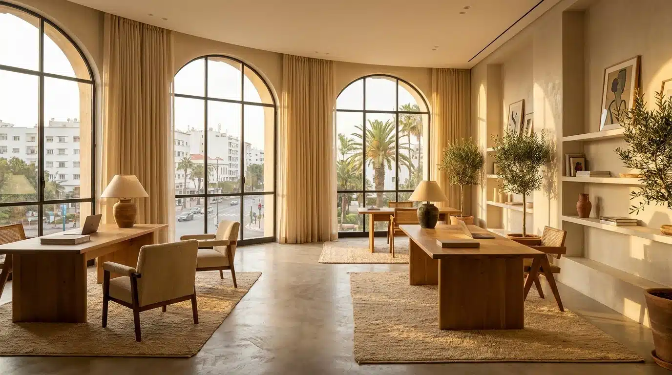 prix architecte d'intérieur casablanca — bureau haut de gamme, réception et mobilier contemporain, par Archigram®